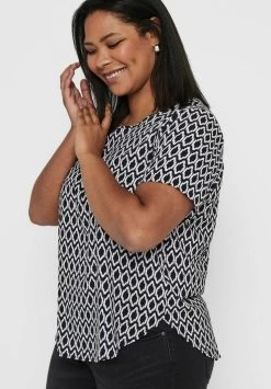 ONLY CARMAKOMA KURZARM DESIGN CURVY GROSSE GRÖSSEN ÜB - Bluse - Weiß/schwarz 11 ONLY CARMAKOMA KURZARM DESIGN CURVY GROSSE GRÖSSEN ÜB - Bluse - Weiß/schwarz -Mode Verkauf 047555e347ec4d65bc941d45ae0a915b