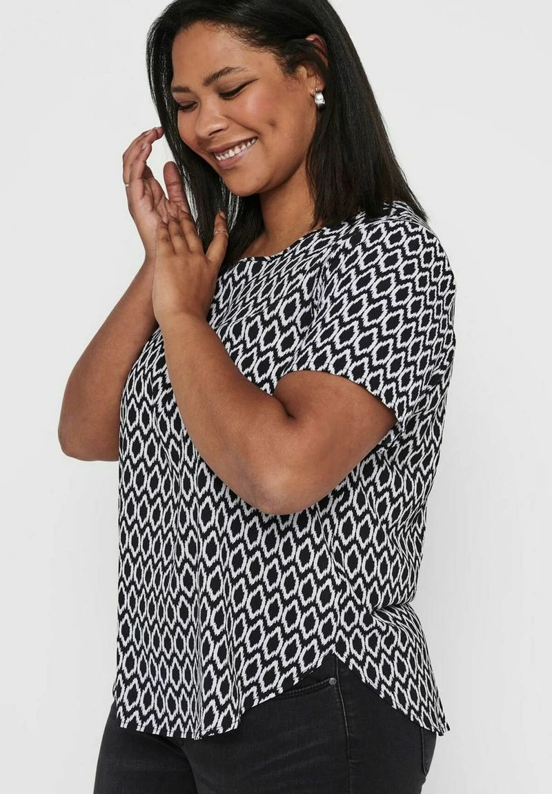 ONLY CARMAKOMA KURZARM DESIGN CURVY GROSSE GRÖSSEN ÜB - Bluse - Weiß/schwarz 6 ONLY CARMAKOMA KURZARM DESIGN CURVY GROSSE GRÖSSEN ÜB - Bluse - Weiß/schwarz – Bild 4