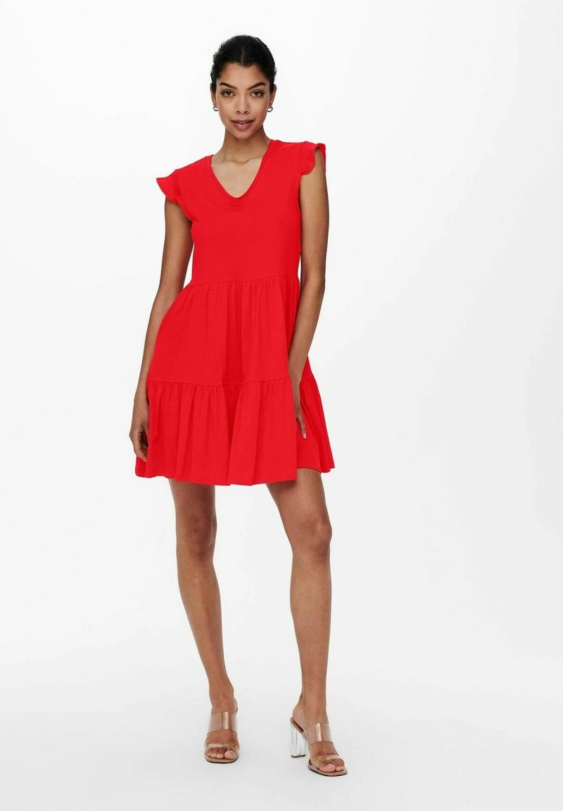 ONLY KURZES RÜSCHEN ONLMAY - Jerseykleid - Rot 4 ONLY KURZES RÜSCHEN ONLMAY - Jerseykleid - Rot – Bild 2