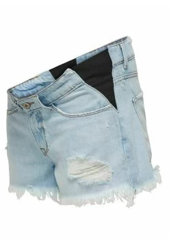 ONLY MATERNITY HIGH WAIST - Jeans Shorts - Light Blue Denim -Mode Verkauf 08ad0f9534034cec920292acd87de485