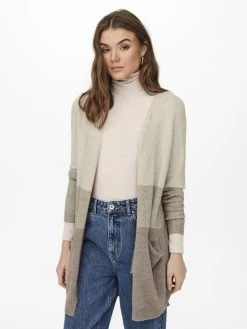 ONLY ONLQUEEN LONG - Strickjacke - Sand/beige/woodsmoke