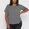 ONLY CARMAKOMA KURZARM DESIGN CURVY GROSSE GRÖSSEN ÜB - Bluse - Weiß/schwarz
