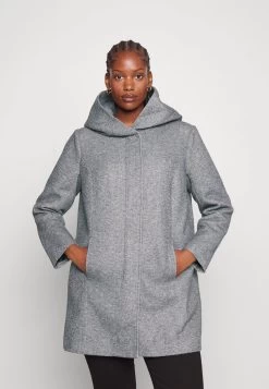 ONLY CARMAKOMA CARSEDONA - Kurzmantel - Dark Grey Melange/melange