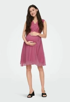 ONLY MATERNITY GEPUNKTET - Freizeitkleid - Rose Wine