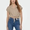 ONLY GEKNOTETE - Hemdbluse - Oxford Tan -Mode Verkauf 250eca7ad9f74efc8f1aec4ef2038602