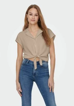 ONLY GEKNOTETE - Hemdbluse - Oxford Tan