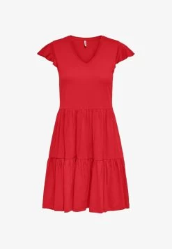ONLY KURZES RÜSCHEN ONLMAY - Jerseykleid - Rot 10 ONLY KURZES RÜSCHEN ONLMAY - Jerseykleid - Rot -Mode Verkauf 283f9f0fabc546ff90a42f156f1b5481
