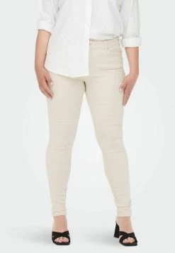 ONLY CARMAKOMA CURVY CARWILLY REG - Jeans Skinny Fit - Ecru