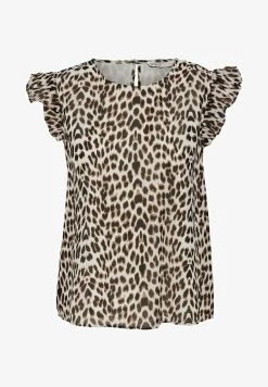 ONLY KURZARM GEMUSTERT EINFARBIG ONLANN - Bluse - Braun -Mode Verkauf 4291191beeb7482a896d8f652bfd18c1