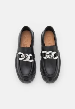 ONLY Shoes ONLBETTY CHAIN LOAFER - Slipper - Black/silver -Mode Verkauf 43e5faca77be4e9292d5274302a3f67e