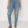 ONLY CARMAKOMA CARWILLY RAW - Jeans Skinny Fit - Light Blue Denim
