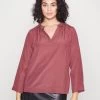 ONLY CARMAKOMA CARARUM V-NECK - Bluse - Crushed Berry