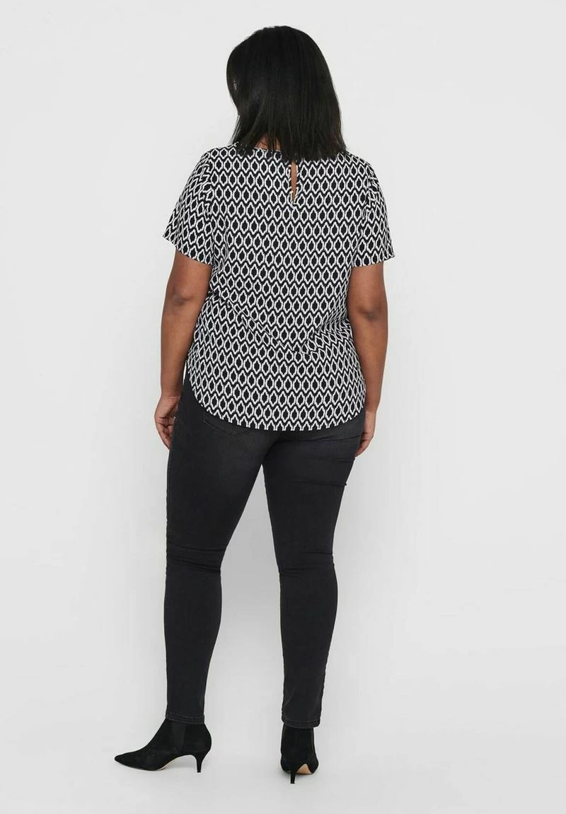 ONLY CARMAKOMA KURZARM DESIGN CURVY GROSSE GRÖSSEN ÜB - Bluse - Weiß/schwarz 4 ONLY CARMAKOMA KURZARM DESIGN CURVY GROSSE GRÖSSEN ÜB - Bluse - Weiß/schwarz – Bild 2