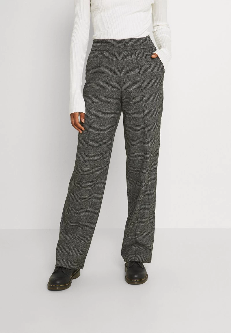 ONLY ONLPOPTRASH SUKI WIDE CHECK - Stoffhose - Black/cloud Dancer 3 ONLY ONLPOPTRASH SUKI WIDE CHECK - Stoffhose - Black/cloud Dancer