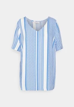 ONLY CARMAKOMA CARMARRAKESH TOP V NECK - T-Shirt Print - Ultramarine/w. Cloud Dancer -Mode Verkauf 732db2d3056a43bebd21256fd6a5e0f7