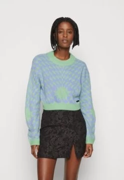 ONLY ONLMIX BLOCK CROPPED - Strickpullover - Blue/pattern Mix -Mode Verkauf 85f1e3613ba344178c4cb00685074fca