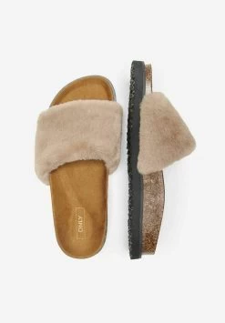ONLY Shoes KUNSTFELL - Pantolette Flach - Camel -Mode Verkauf 86e7e3b7bb2041aeae54ef280806a353
