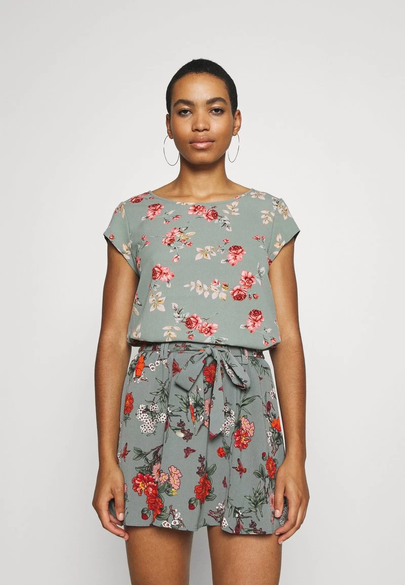 ONLY VIC AOP NOOS - Bluse - Chinois Green/red 3 ONLY VIC AOP NOOS - Bluse - Chinois Green/red