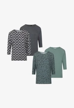 ONLY 4 PACK - Langarmshirt - Dark Melange Chinois Green