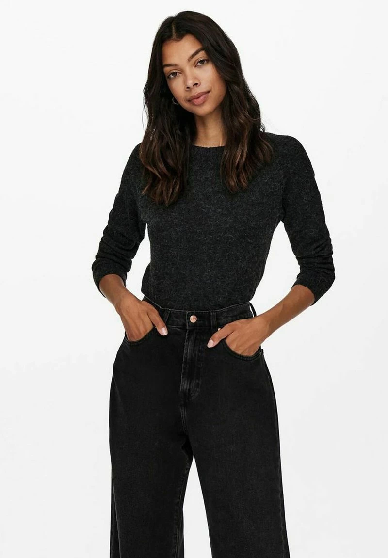 ONLY BASIC LANGARM RUNDHAL - Strickpullover - Schwarz 3 ONLY BASIC LANGARM RUNDHAL - Strickpullover - Schwarz