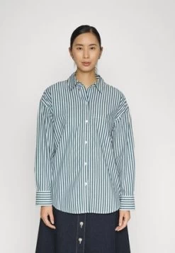 ONLY CARMAKOMA CURVY GESTREIFTES - Hemdbluse - Bleached Denim -Mode Verkauf b799cefb5a1b453cbca8856f79ef42a8