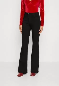 ONLY ONLHELLA LIFE HIGH WAIST RETRO - Flared Jeans - Black Denim