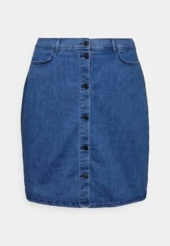ONLY CARMAKOMA CARMANNI SKIRT - Jeansrock - Medium Blue Denim -Mode Verkauf cea79959e9b042328608bfd25ad2dbe6