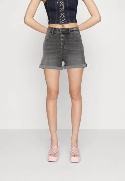 ONLY ONLHUSH BUTTON BOX - Jeans Shorts - Grey