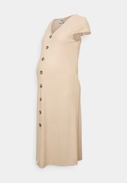 ONLY MATERNITY OLMNELLA BUTTON DRESS - Strickkleid - Beige -Mode Verkauf ec8f91c147094960a57ee2a196f17b83