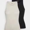 ONLY ONLLINDSAY TANK 2 PACK - Top - Black/pumice Stone -Mode Verkauf f0f81042226d456185a95d3fa935b511