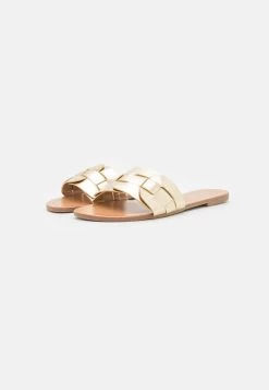 ONLY Shoes ONLFELI - Pantolette Flach - Gold -Mode Verkauf f216e782437d4bda960f807504d0df64