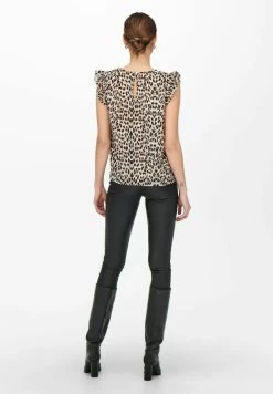 ONLY KURZARM GEMUSTERT EINFARBIG ONLANN - Bluse - Braun -Mode Verkauf f4974772080740beb6a652d11c981a17