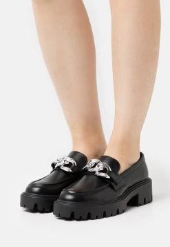 ONLY Shoes ONLBETTY CHAIN LOAFER - Slipper - Black/silver