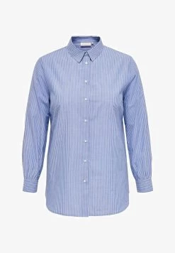 ONLY CARMAKOMA CURVY GESTREIFTES - Hemdbluse - Bleached Denim -Mode Verkauf f726060e578f49a9a028ac0071a0e5da 1